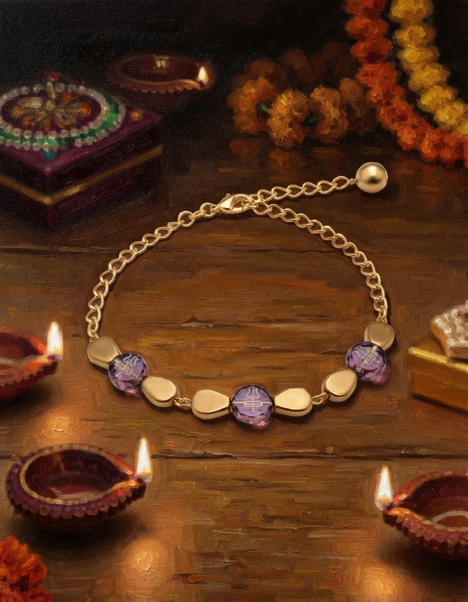 Shiva & Gold Rakhi Bracelet