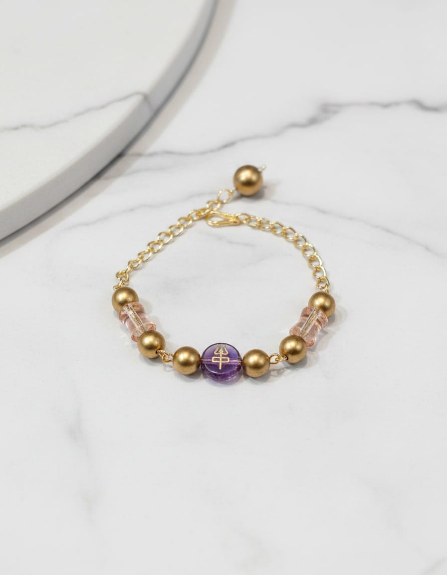Shiva & Orange Rakhi Bracelet