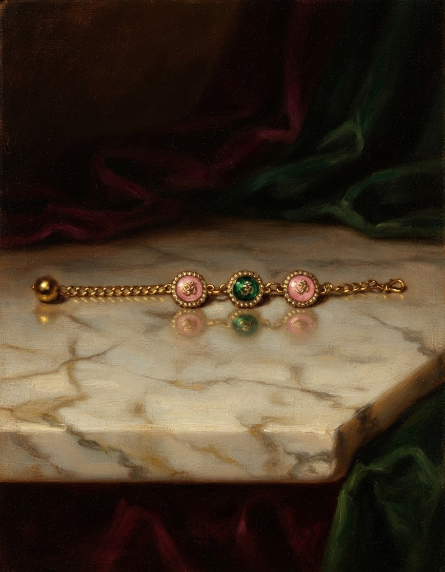 Pink & Green Beaded Rakhi Bracelet