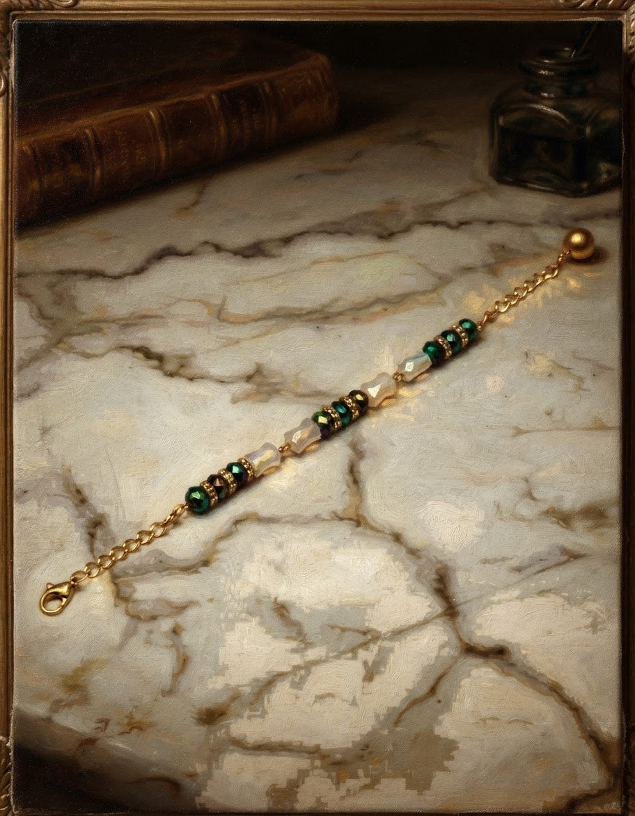 White & Black Beaded Rakhi Bracelet