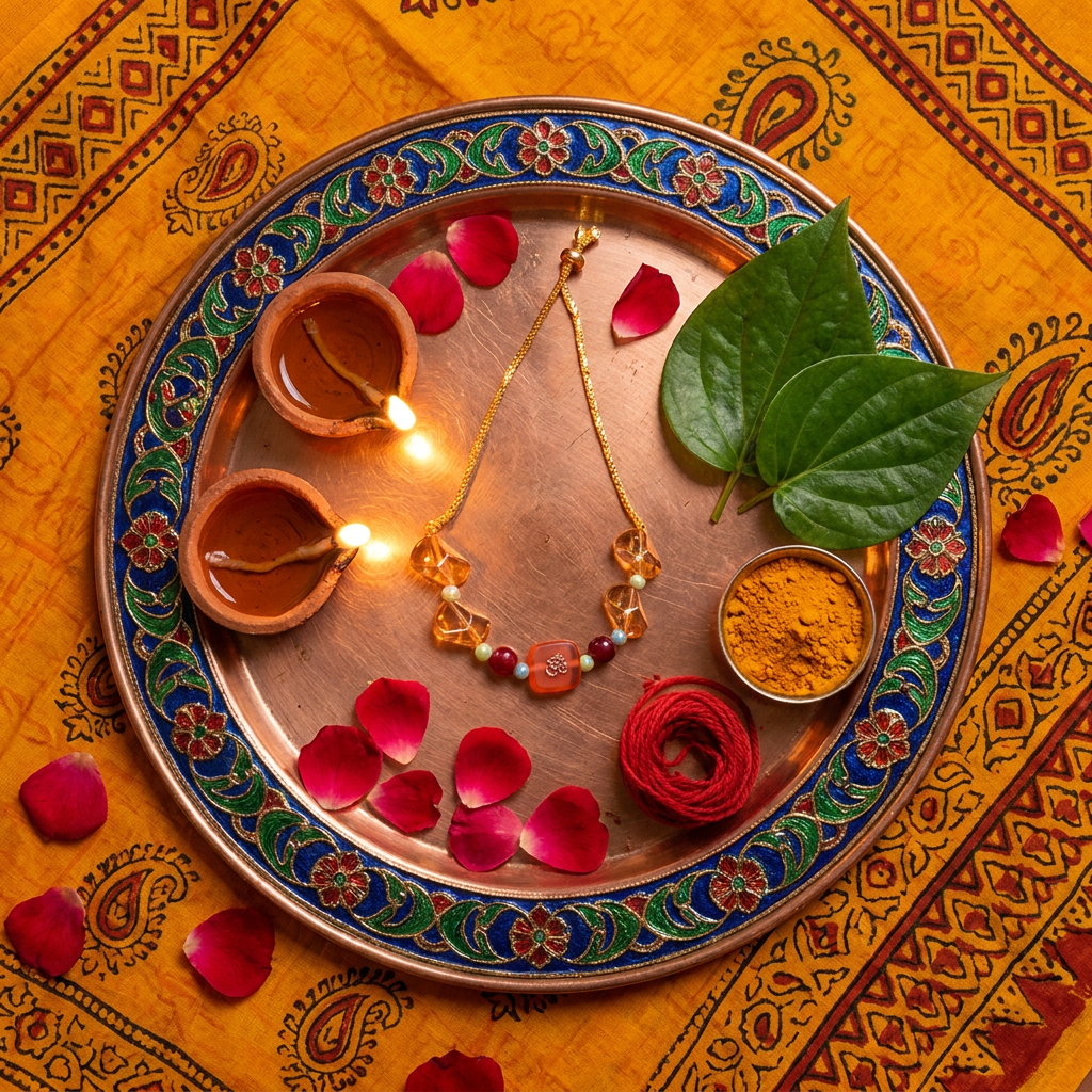Orange Om Charm Rakhi Bracelet